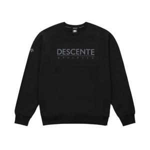 데상트 공용 코튼 기모 맨투맨 BP323XHT93-BLK0