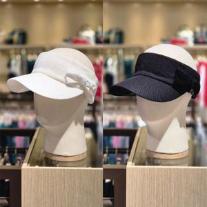 [파리게이츠]521E4CP001-여성 벨벳 리본 포인트 니트 바이저-(25년겨울)