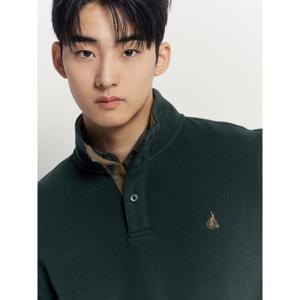 [빈폴멘] 니트라이크 솔리드 버튼넥 스웨트 셔츠  그린 (BC4X41O11M)