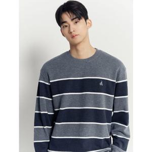 [빈폴멘] 니트라이크 스트라이프 스웨트 셔츠  네이비 (BC4X41O14R)