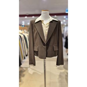 숲  셔츠 탈부착 원버튼 크롭 자켓 (SB9TJM5)