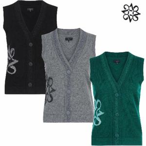 [세인트앤드류스]여성 별 심볼 레이스 포인트 니트 베스트 821C3SV164