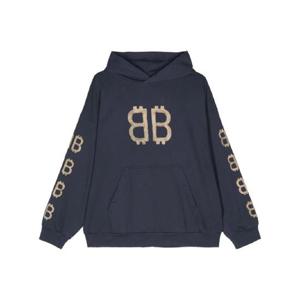 25 FW 발렌시아가 크립토 로고 프린트 디스트레스드 후드티 767877TOVU7 TP432015675