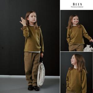 [빈]BZ61TS04OL 올리브 그린 라운드 티셔츠