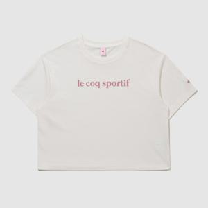 [르꼬끄]여성 에슬레저 루즈핏 면 크롭 반팔티 QQ322ORS83_IVY