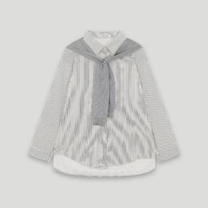 [코데즈컴바인]스트라이프 셔츠 니트 숄 SET CKC-SH301W8