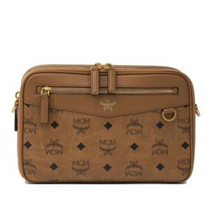 엠씨엠 로고 프린트 렉탱귤러 크로스바디 백 MMRFAAK02 COGNAC