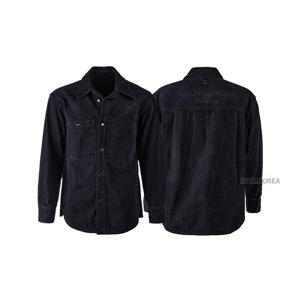 [WOOYOUNGMI] FW25 남성 데님 백로고 셔츠 W253SH27 986N