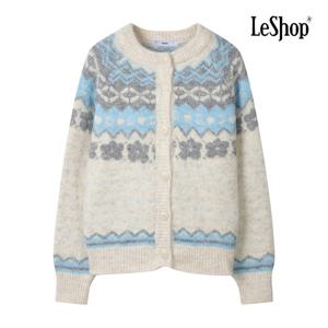르샵  울 터치 플라워 자가드 니트 가디건 (BP9KC024A)