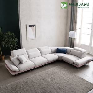 [리뷰이벤트]우아미가구 아젤리아 코너 무빙헤드 조야 이지클린 패브릭 소파