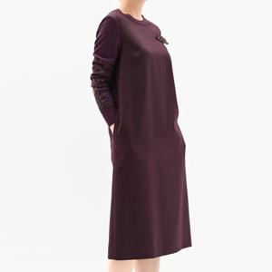 [비꼴리끄(여성)]울 니트소매 자수 원피스 B224WO2020