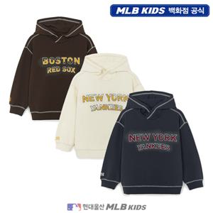 [MLB키즈US] (7AHDB0756) 스트릿 빈티지 배색 스티치 기모 후드 아동후드티셔츠 키즈후드티셔츠