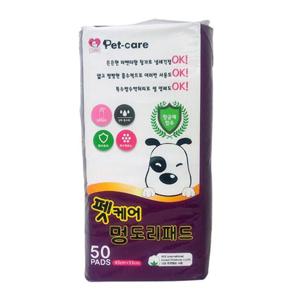펫케어 멍도리 패드 50매(1매38g/SAM3.5g) 배변패드 애완배변판 강아지화장실 애견배변판 개배변패드 반려견화장실 애완동물용품 반려동물용품