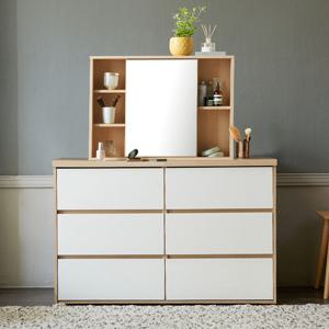 마리메종 글로시 1200 3단 서랍장+슬라이딩 수납거울 화장대_착불