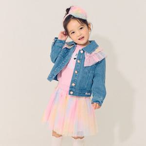 [프렌치캣(백)]데님 무지개샤 장식재킷 Q44DCK080