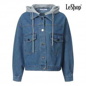 [르샵] 반전 아트 프린팅 후드 배색 데님 자켓 (BP9JK007A)