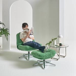 소소숲 벤티 회전 1인용 라운지 패브릭 소파 독서의자 세트