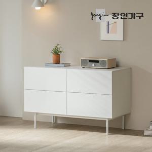 장인가구 리비오 높은 2단 와이드 원터치 거실 다용도 옷 서랍장 1200