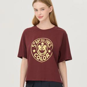 [베네통]백 슬릿 프린팅 티셔츠 BATSG4541