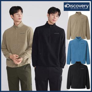 [백화점]디스커버리 25년 겨울 신상 남성 그리드 플리스 반집업티셔츠/세미오버핏/긴팔/뽀글이/보온/기능성캐주얼 DMZT7A056-DXMIA