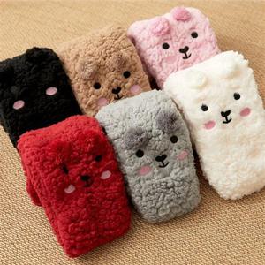 양털 곰돌이 겨울 롱 수면 기모 털 보온 양말 M11391