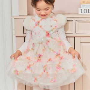 [프렌치캣(백)]IV 스팽글 꽃샤 원피스 Q45DCO220