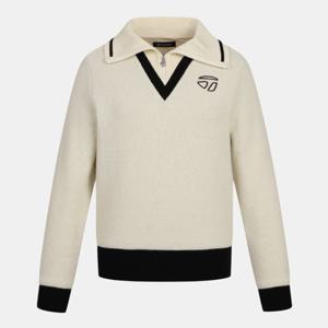 [테일러메이드] 어패럴 골프 웨어 25 F W TWTHO8142 102 여성 변형에리 울 티셔츠 방풍 울 니트 스웨터