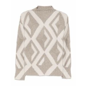 [ALPHA STUDIO] 라프리마 여성 크루 넥 울 앤 캐시미어 스웨터 AD4270H9000 베이지 /8