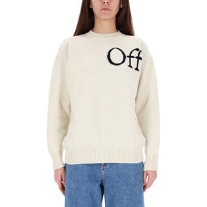오프화이트 로고 크루넥 풀오버 스웨터 OWHE10O F25KNI0020110