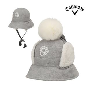 캘러웨이 2025 윈터 폼 여성용 버킷햇 겨울 골프모자 그레이