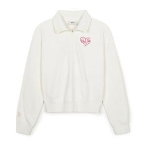 M MLB긴팔티 GQC 3FMTH1044-43CRS 여성 하트 크롭 반집업 티셔츠