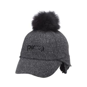 [핑]여자 퍼방울 귀달이 변형 볼캡 121D4CP052_GY_IC