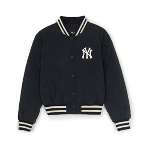 M MLB패딩 GQC 3FPDV0146-50BKS 여성 바시티 다이아퀼팅 립 크롭 패딩자켓 뉴욕양키스