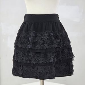 [샤틴]플라워 레이스 티어드 미니 스커트 S253B358_YS