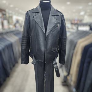 [바쏘옴므]블랙 비건 레더 블루종 라이더 점퍼 WSY3GU39ABK_DG