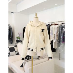 [라운지엘] 셀린느 더블 페이스 캐시미어 후드 바시티 자켓 2V71M6700