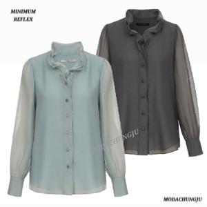 [미니멈]MD 시스루 러플 블라우스 MD MMYDAWB0420