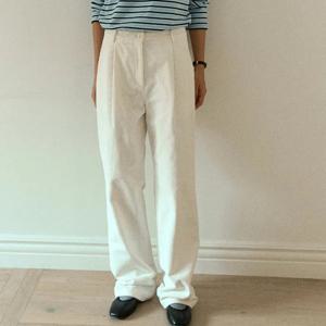 [아워호프] Corduroy One-Tuck Relaxed Pants - White [H25WT-PT03-WHI]