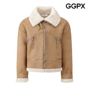 [지지피엑스]안감 퍼 무스탕 벨티드 자켓 GPAJK016F