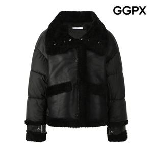 GGPX  페이크 레더 배색 퍼 카라 패딩 점퍼 (GPAJP014F)