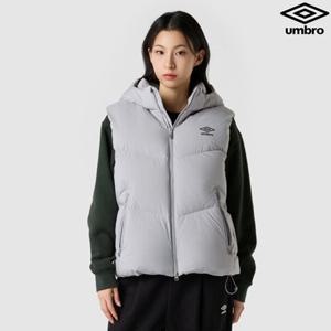 [엄브로] 공용 액티브 플라이트 구스 후드 다운 베스트 UQ421SDVO1_LGR0