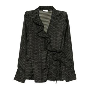 드리스반노튼 러플 칼라 랩 스타일 블라우스 0107852350 900