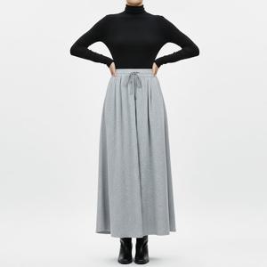 샵앤) 여성 허리밴딩 코코핀턱 와이드 통 치마 바지 PIC-WPT-20881-그레이