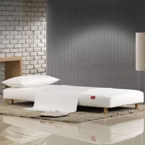 무소음 패션침대 싱글S-기본형-폴리옥스커버-아이보리+원목다리