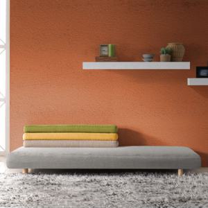 무소음 패션침대 슈퍼싱글SS-기본형-보니토그레이-커버+원목다리