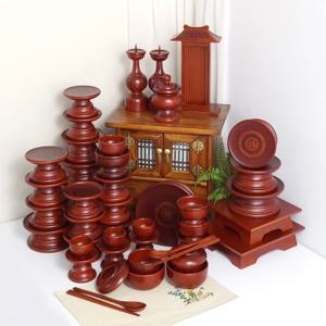 남원 제사 목기 궁중(특) 복 제기세트 47P + 지방쓰기