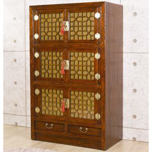 이조전통공예/편백 창살 3층장/고가구/수납장