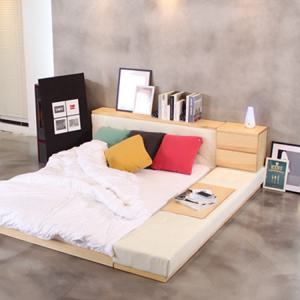 TM030 쥴리 저상형수납PU 원목침대 퀸(Q) 프레임