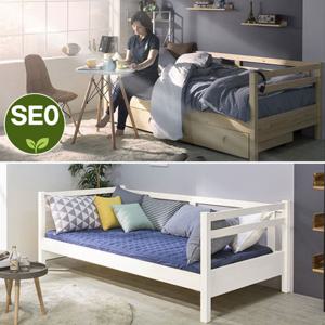 파인 원목 데이베드 A형 프레임(매트제외) 최상급 깨끗한 안전자재 SEO등급 (소나무원목 튼튼한 고급형깔판 거실 공간활용 소파&침대)