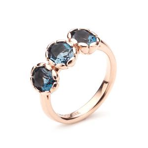 [도로시]14k 런던블루 네스트 반지(천연석 약1캐럿)